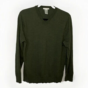 Y2K Gap 100% Italian Merino Wool Grandpa Knit Sweater Mens M V-neck